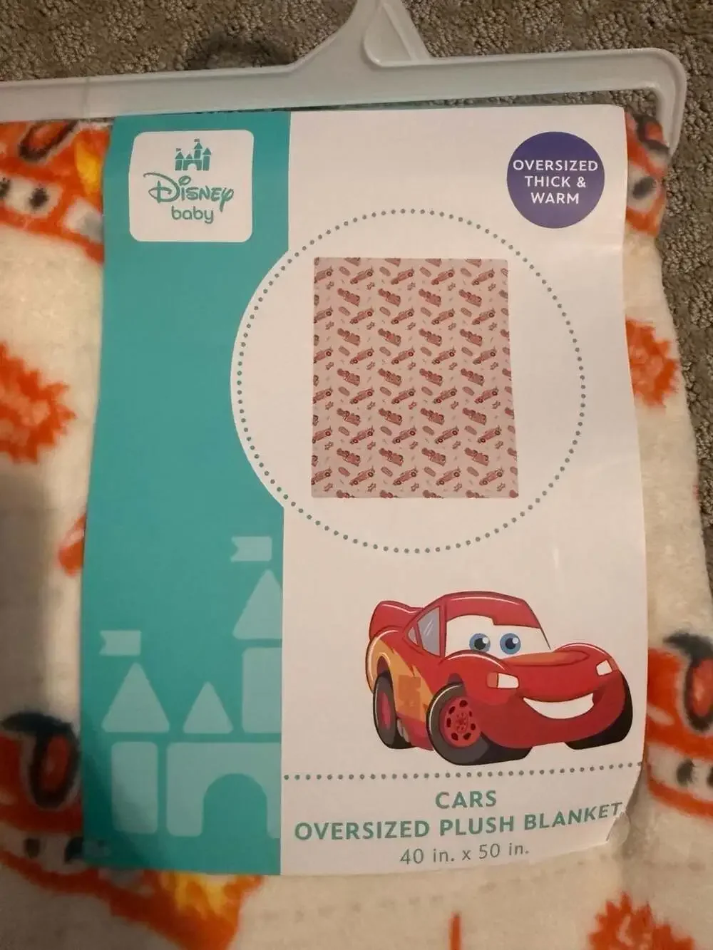 Disney Baby Cars Oversized Plush Blanket 40 in. x 50 in. Lightning McQueen